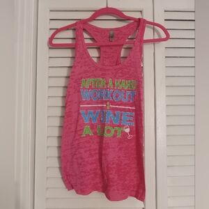Workout racerback tank size S hot pink